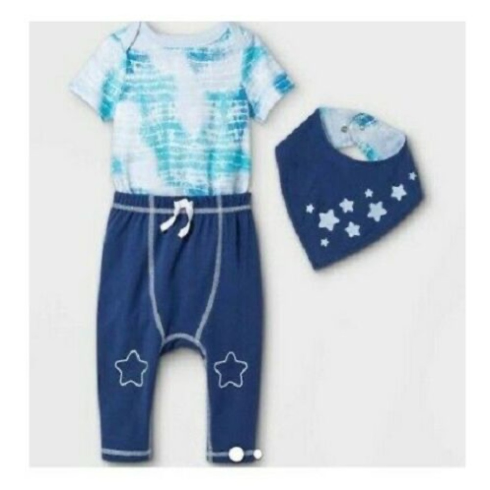 Baby Boys Cat & Jack 0-3 Month Tie Dye Outfit  NWT